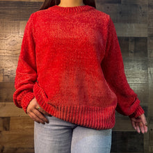 Load image into Gallery viewer, RED CHENILLE SWEATER | S/M-L/XL | $34 | TNG
