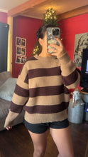 Load image into Gallery viewer, BROWN AND TAN STRIPED SWEATER | $38 | S-L | TNG

