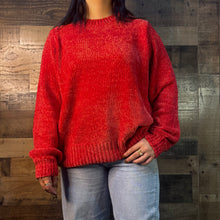 Load image into Gallery viewer, RED CHENILLE SWEATER | S/M-L/XL | $34 | TNG
