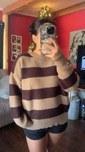 Load image into Gallery viewer, BROWN AND TAN STRIPED SWEATER | $38 | S-L | TNG

