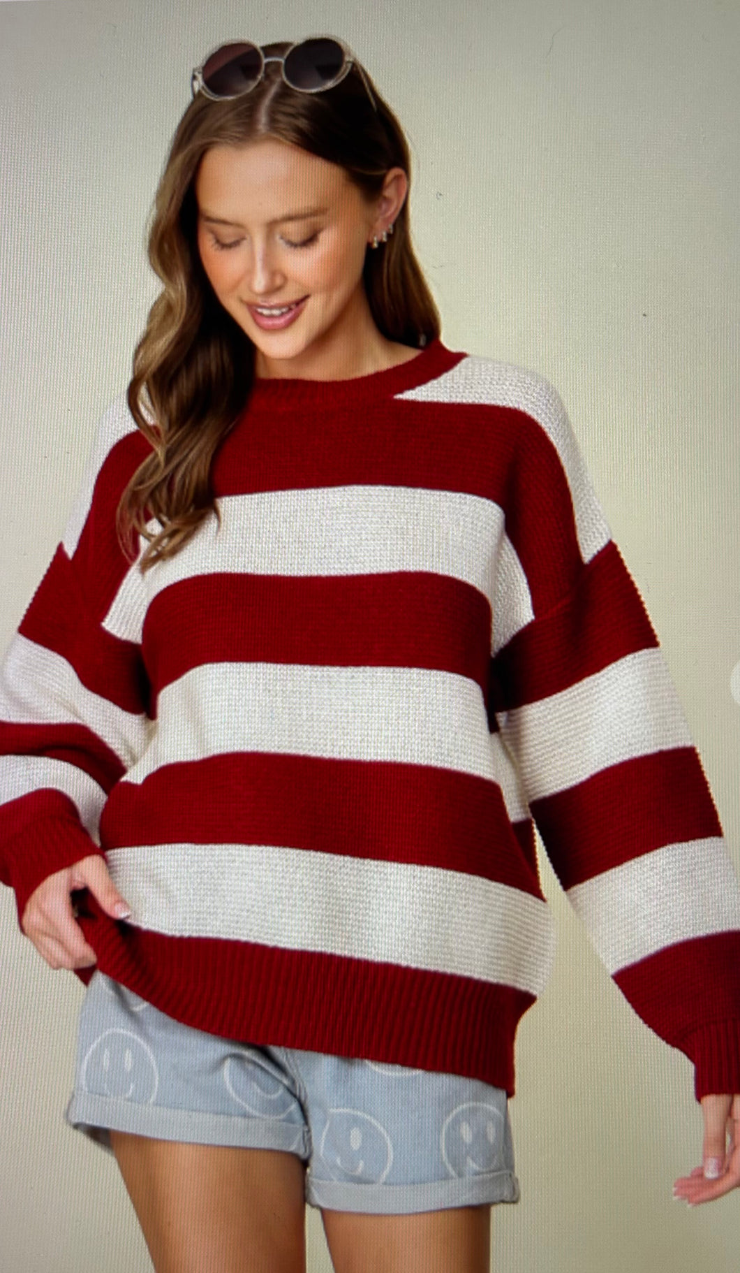 RED STRIPE SWEATER | $38 | S-L | TNG