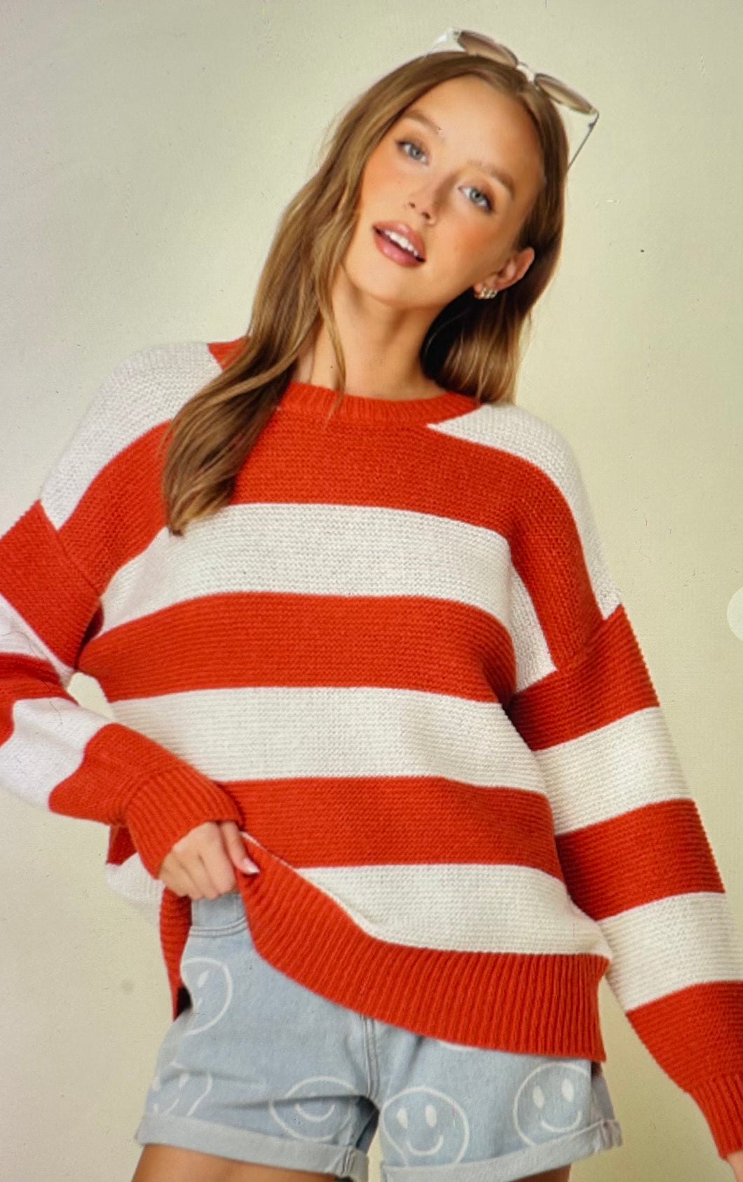 ORANGE STRIPE SWEATER | $38 | S-L | TNG