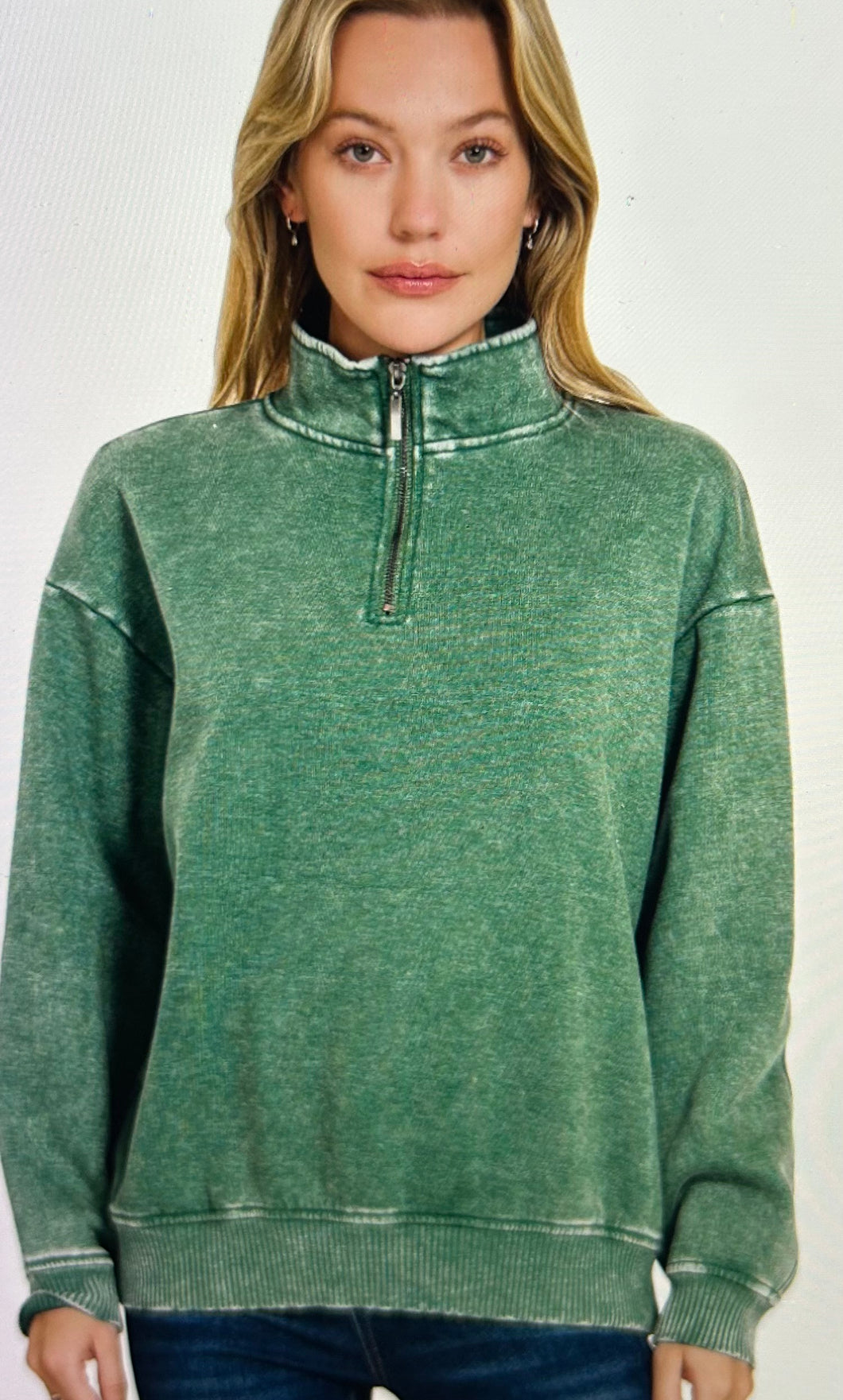 GREEN ZENANA QUARTER ZIP | $38 | S-L | TNG