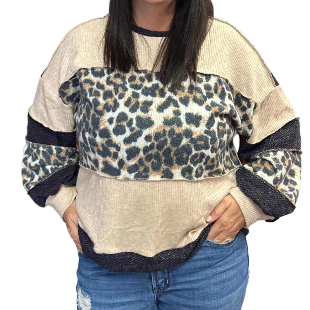 CHEETA TRI-COLOR SWEATER | $36 | S-L | TNG