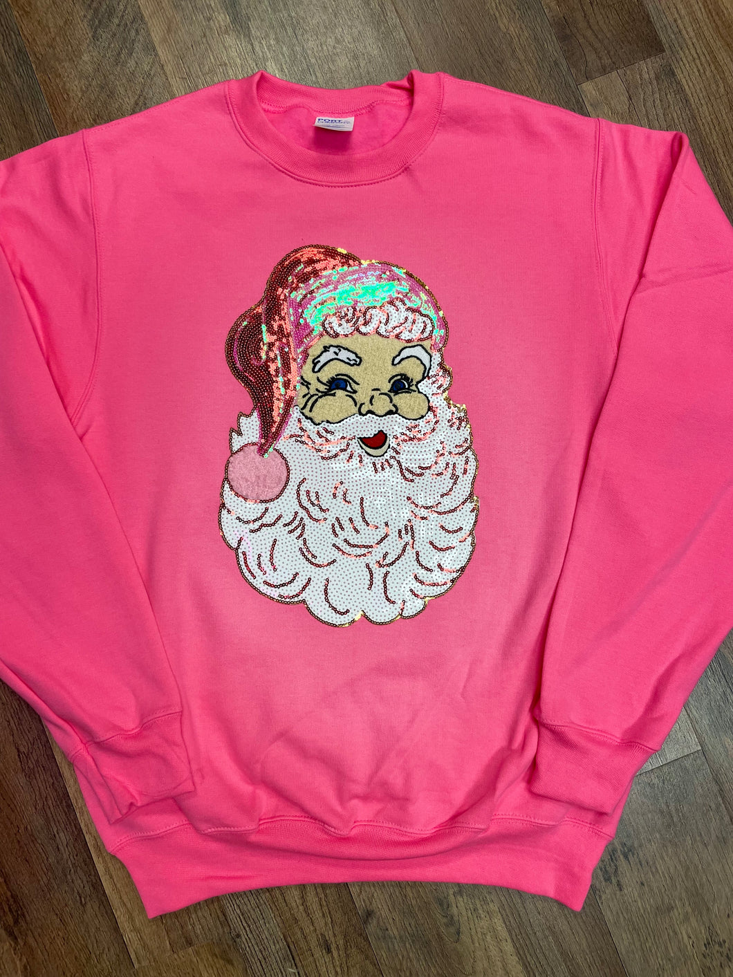 PINK SANTA SEQUIN SWEATSHIRT | S-2XL | $35 | TNG