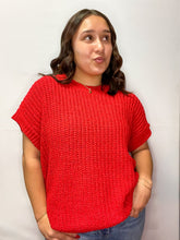 Load image into Gallery viewer, RED SHORT SLEEVE SWEATER | (S/M)(L/XL) | $32 | TNG

