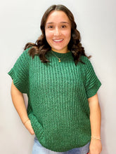 Load image into Gallery viewer, GREEN SHORT SLEEVE SWEATER TOP | (S/M) (L/XL) | $32 | TNG
