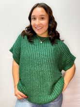Load image into Gallery viewer, GREEN SHORT SLEEVE SWEATER TOP | (S/M) (L/XL) | $32 | TNG
