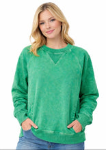 Load image into Gallery viewer, KELLY GREEN ACID WASH ZENANA | S-L | $38 | TNG

