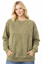 Load image into Gallery viewer, OLIVE ACID WASH ZENANA | S-L | $38 | TNG
