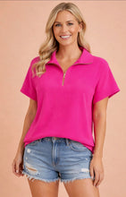 Load image into Gallery viewer, PINK QUARTER ZIP TOP | (S/M) (L/XL) | $30 | TNG
