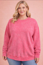 Load image into Gallery viewer, PINK ACID WASH ZENANA SWEATSHIRT | 1XL-3XL | $38 | TNG
