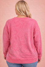 Load image into Gallery viewer, PINK ACID WASH ZENANA SWEATSHIRT | 1XL-3XL | $38 | TNG
