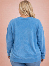 Load image into Gallery viewer, BLUE ACID WASH ZENANA SWEATSHIRT | 1XL-3XL | $38 | TNG
